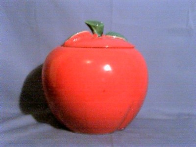 Red Apple Large Cookie Jar 